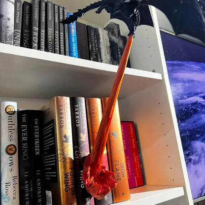 Dragon Flame Book Nook Sculpture Fire Breathing Dragon Gothic Ornament Halloween Birthday Present Bookshelf Decoration